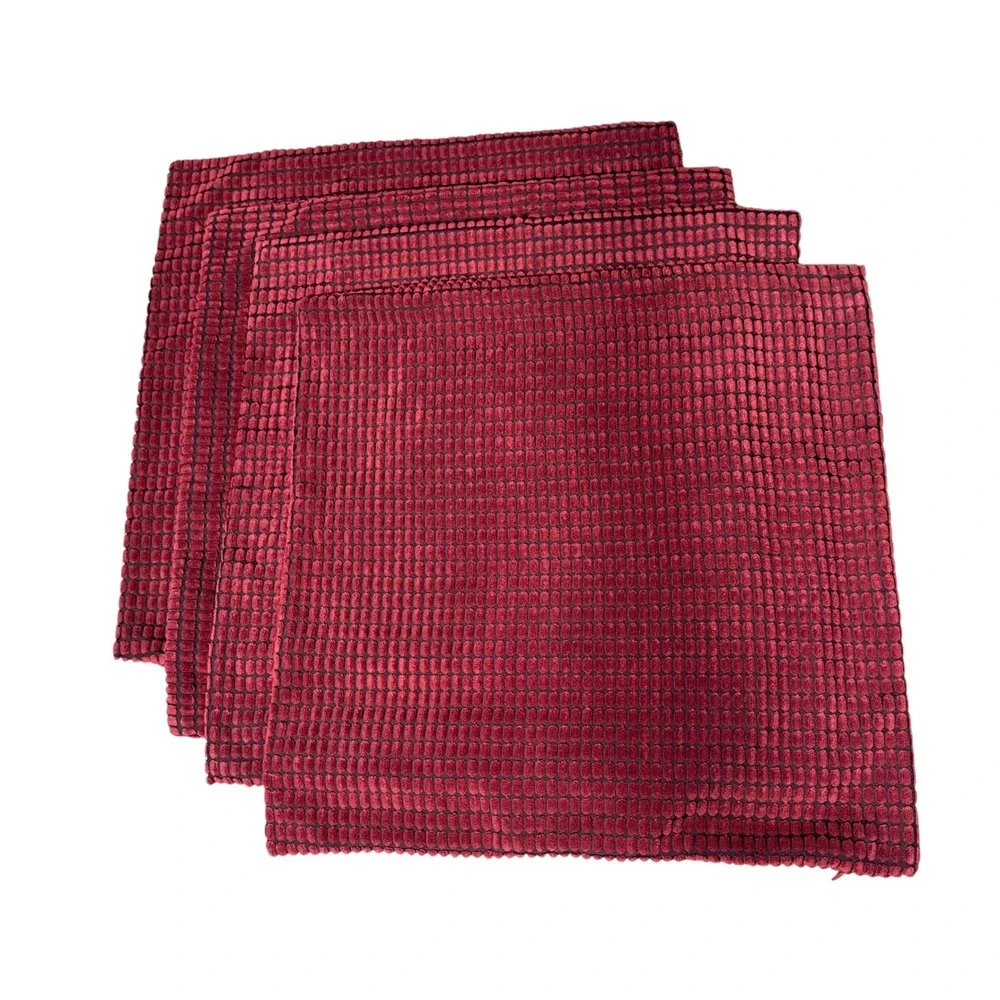 CaliTime Burgundy Red Popcorn Textured Throw Pillow Covers Set of 4 22x22 Square